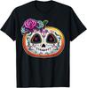 Day of The Dead Pumpkin Dia De Los Muertos Skull Gift Women T-Shirt