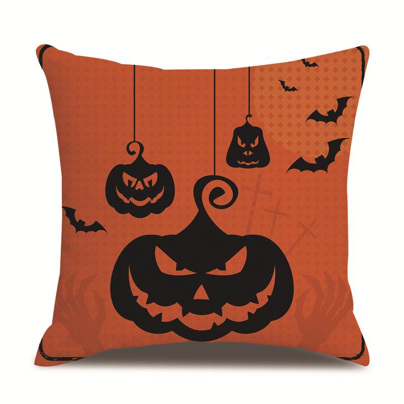 Halloween Linen Pillow Cover Printed Pillow Cover