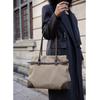 New Casual Large-capacity Tote Bag, Color-blocked Canvas Shoulder and Crossbody Bag, New Leather Commuter Bag