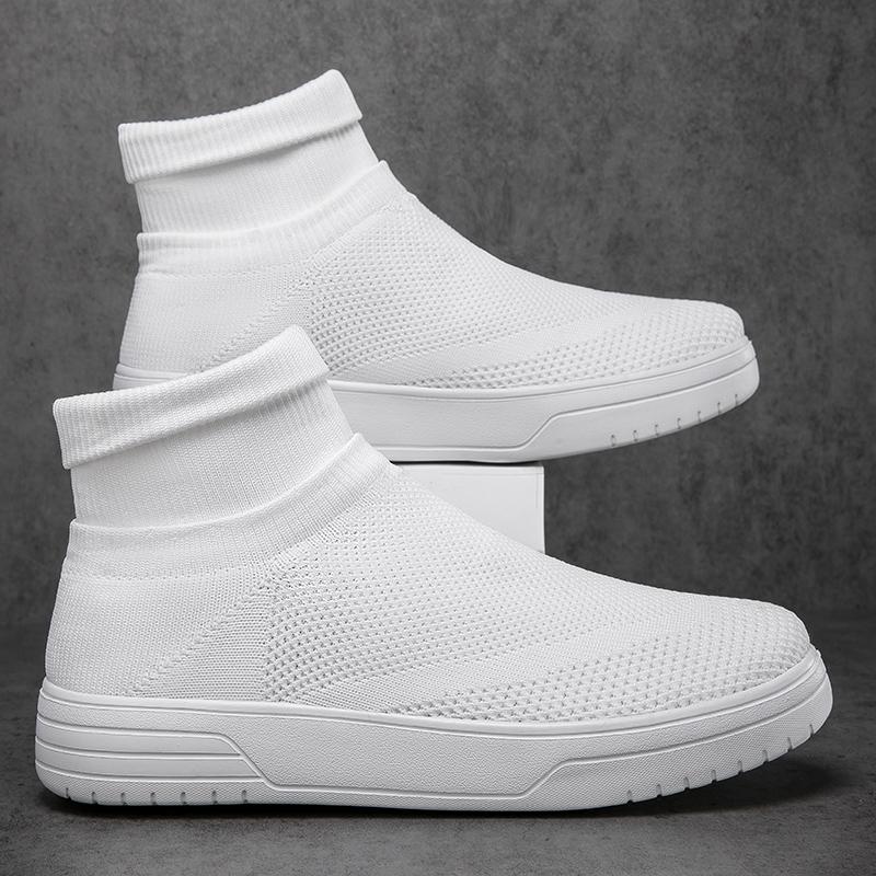 Women Shoes Casual High-Top Flats Couples Platform Sneakers Slip-On Socks Shoes for Men