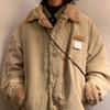 Men's Khaki Y2K Winter Thick Parkas Plus Velvet Loose Corduroy Down Coat Quality Jacket For Men Sweatshirts Windbreaker
