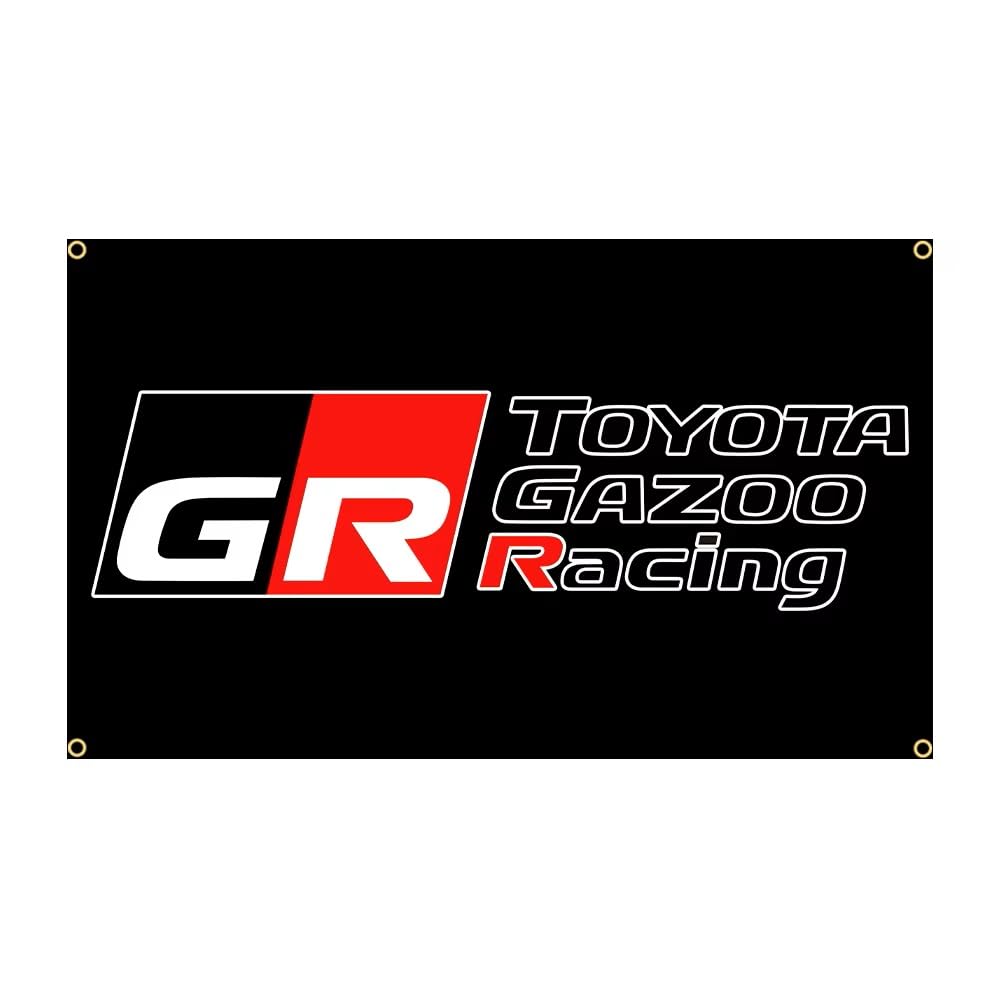 

Toyota GR Racing Black flag banner measures approximately 35.4 x 23.6 inches (90 x