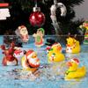 JOYFY 24 STÜCK Weihnachts-Enten für Strumpffüller Xmas Gummi-Enten Badespielzeug für Kinder Geschenk Partygeschenk Neuheit Entchen