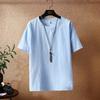 Herren Sommer Freizeit Locker T-Shirt Einfarbig O-Ausschnitt Basic Baumwolle100% Bequeme Kurzarm T-Shirts