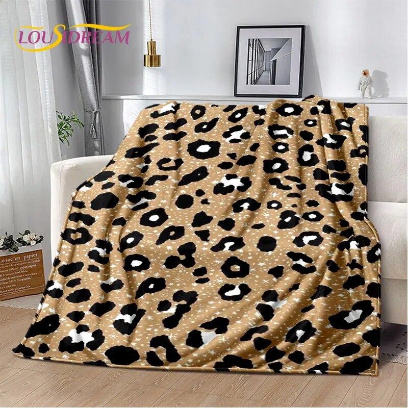 3D-Wild-Leopardenmuster-Serie, weiche Plüschdecke, Flanelldecke, Überwurf, Decke für Wohnzimmer, Schlafzimmer, Bett, Sofa, Picknick-Abdeckung, Kinder