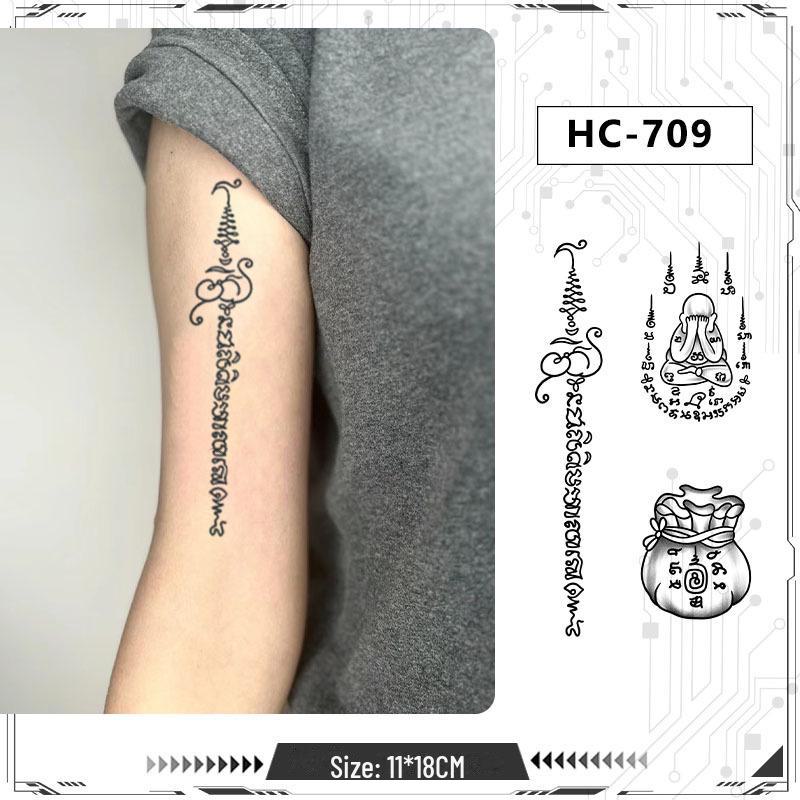 Thai bibel halvarm tatoveringsklistremerker: 14 stiler, vanntett og langvarig urtebasert design for menn.