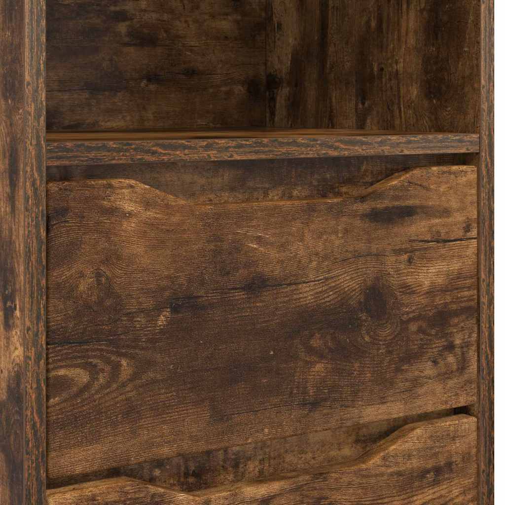 Nightstand Smoked Oak 40 x 30 x 67 cm Wood Based Material