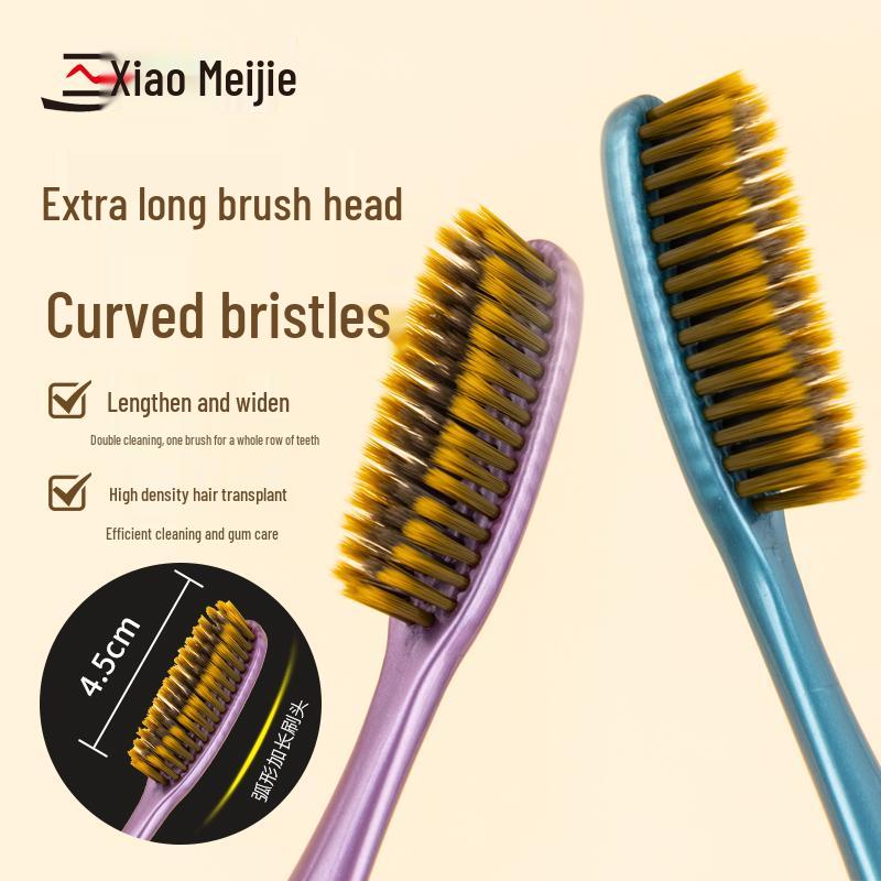 Three Smiles Innovative Long Handle Soft Bristle Toothbrush - Family Pack for Gentle Gum Care Individual Packaging