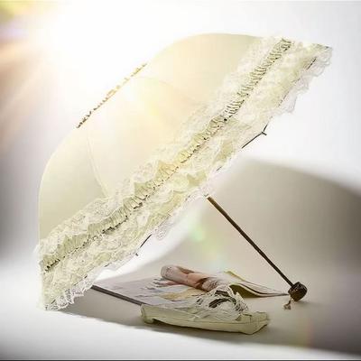 Vintage Lace Parasol Foldable Gothic Lolita Umbrella Lady Rain Anti-uv Protection Umbrella Dome Props Parasol Umbrella Lady