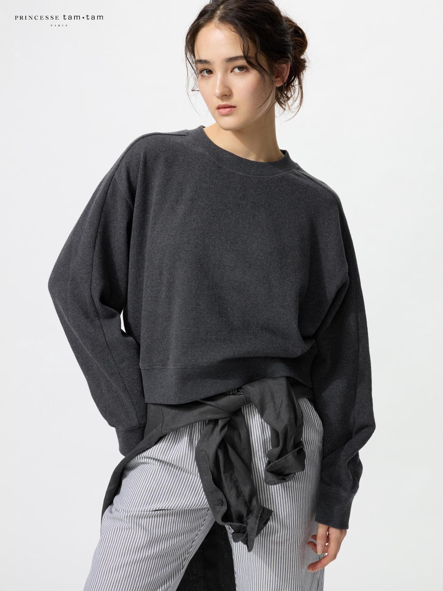 

Uniqlo Japan Ribbed Sweatshirt 08 DARK GRAY/S