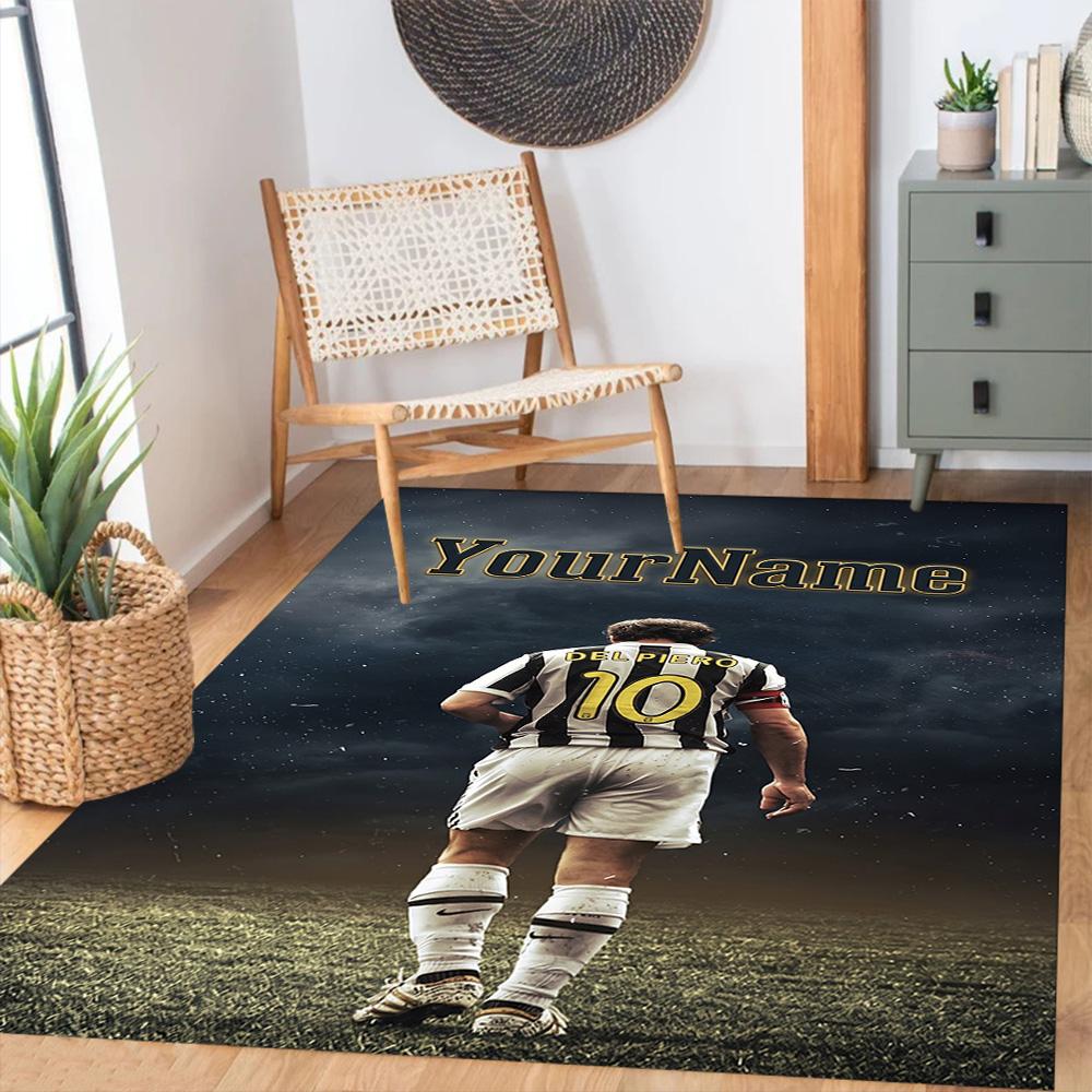 Juventus Customize Your Name Area Rug Suitable for Study Room Playrooms Bedrooms Hallway Antislip Carpet Decorate Offices Wedding Party Gift
