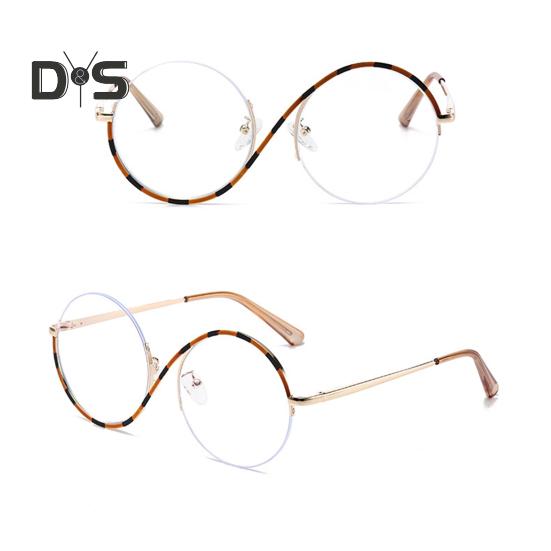 Hexenbrille, kultiges Design, flache Spiegel, leichter Metallrahmen, S-förmige Beine, runde Brille, Halloween-Party-Requisite, Cosplay-Brille