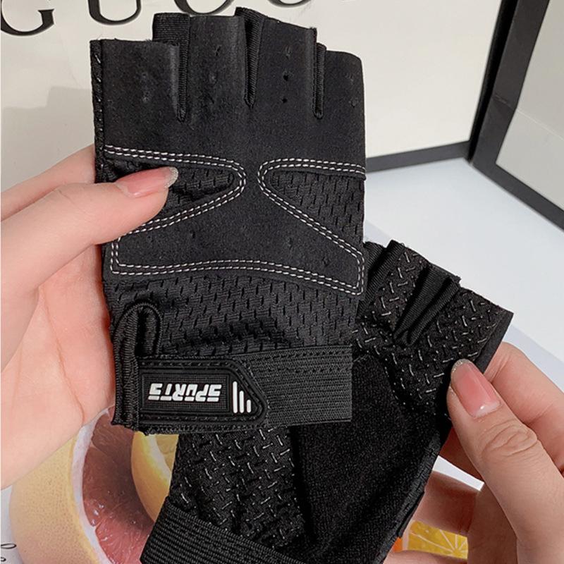 

Детские фитнес-перчатки из ледяного шелка модные и быстросохнущие, дышащие и нескользящие напульсники. L чёрный