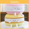 Soft Biscuits Plush Bear Cushion With Macaron Motif For Kids Bed Decor Play And
