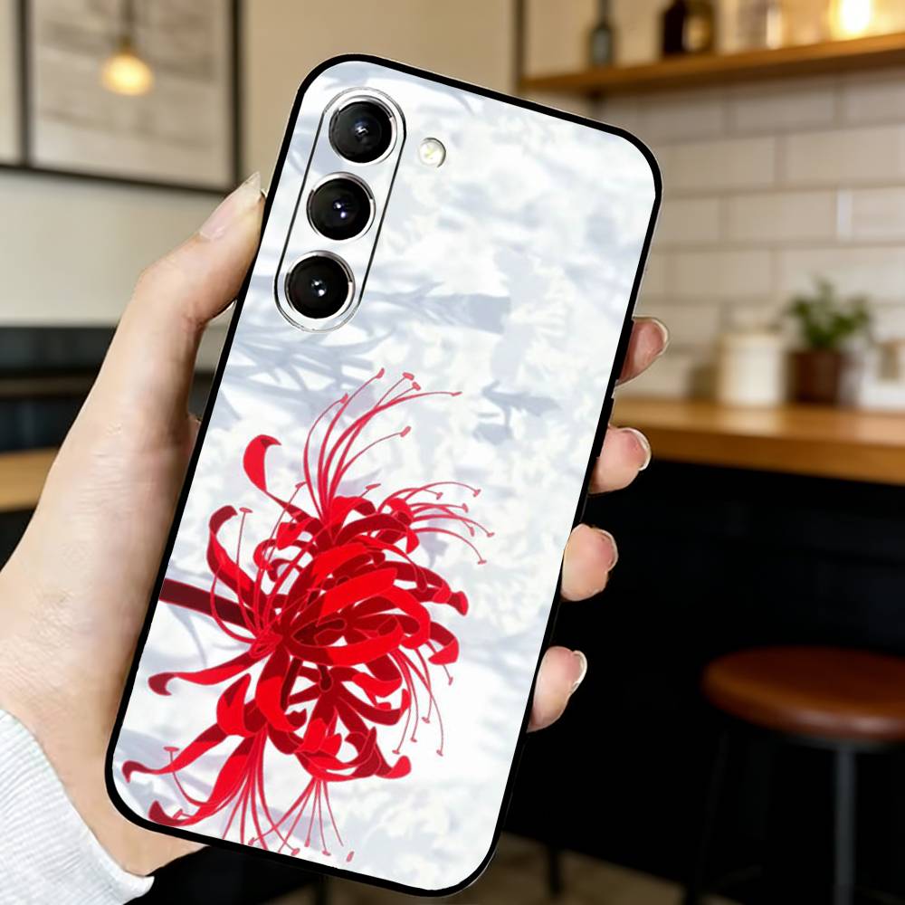Ghoul Red Spider Lily Tokyo Phone Case For Samsung S24,21,22,23,30,Ultra,S20,Plus,Fe,Lite, Black Soft Cover