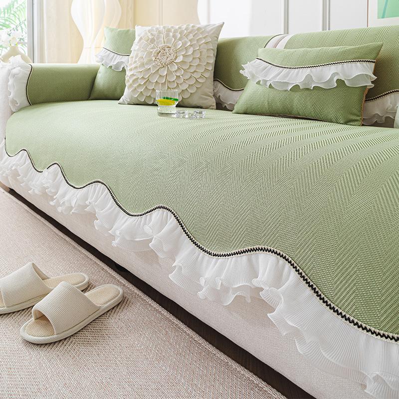 French Skirt Cool Mat Cushion  New Special-Shaped Non-Slip Sofa Cover Towel Summer Ice Silk Sofa Cushion