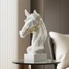 Gypsum Sculpture Artistic Horse Head Ornament Statues Soft Decoration Living Room Wine Cabinet Office Figurines Home Decor