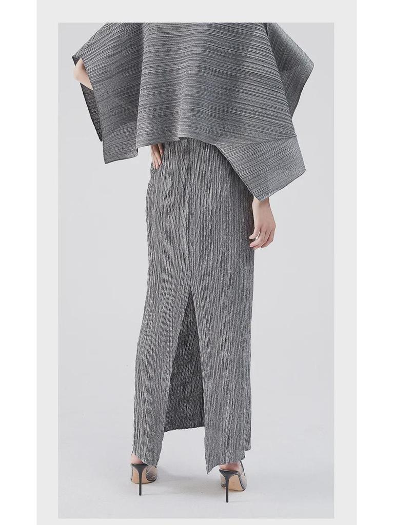 2025 Spring Women's Slim Evening Two-Piece Pleated Dress Set