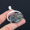 Sterling Silver Oval Honey Dendrite Opal Gemstone Handcrafted Pendant Jewelry