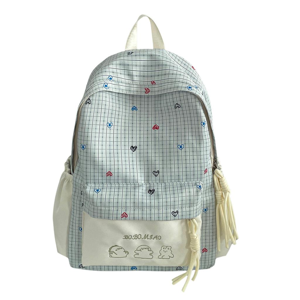Karrierten Rucksack Große Kapazität Schülertasche Schultasche Damenrucksack