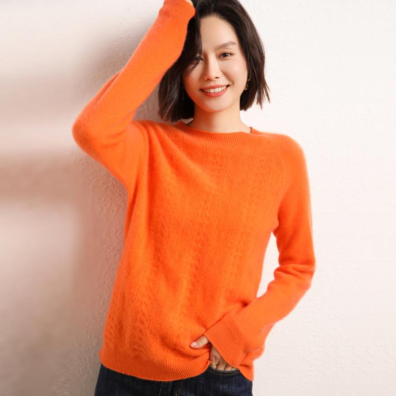 Women's Autumn and Winter Style First-line Ready-to-wear Cashmere Knitted Base Shirt Soft and Glutinous Warm Pullover Sweater