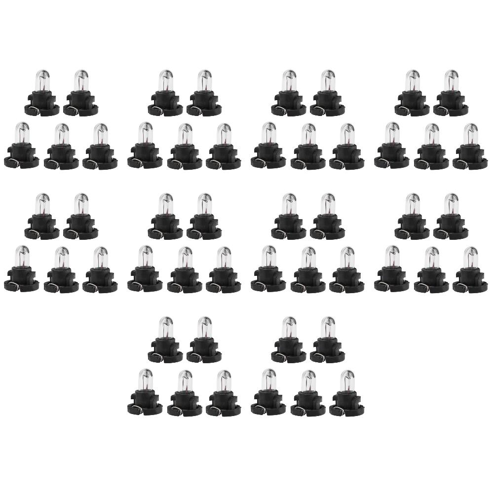 50-5pcs Vehicle Instrument Lamps Universal 12V 1.2W T4 Car Interior Lights Bulb Yellow Light Auto Accessories Replacement Bulbs