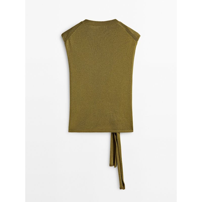 MD Women clothes New Side Knot Decoration Comfortable Sleeveless Sweater Knit vest Top Female 05727676515