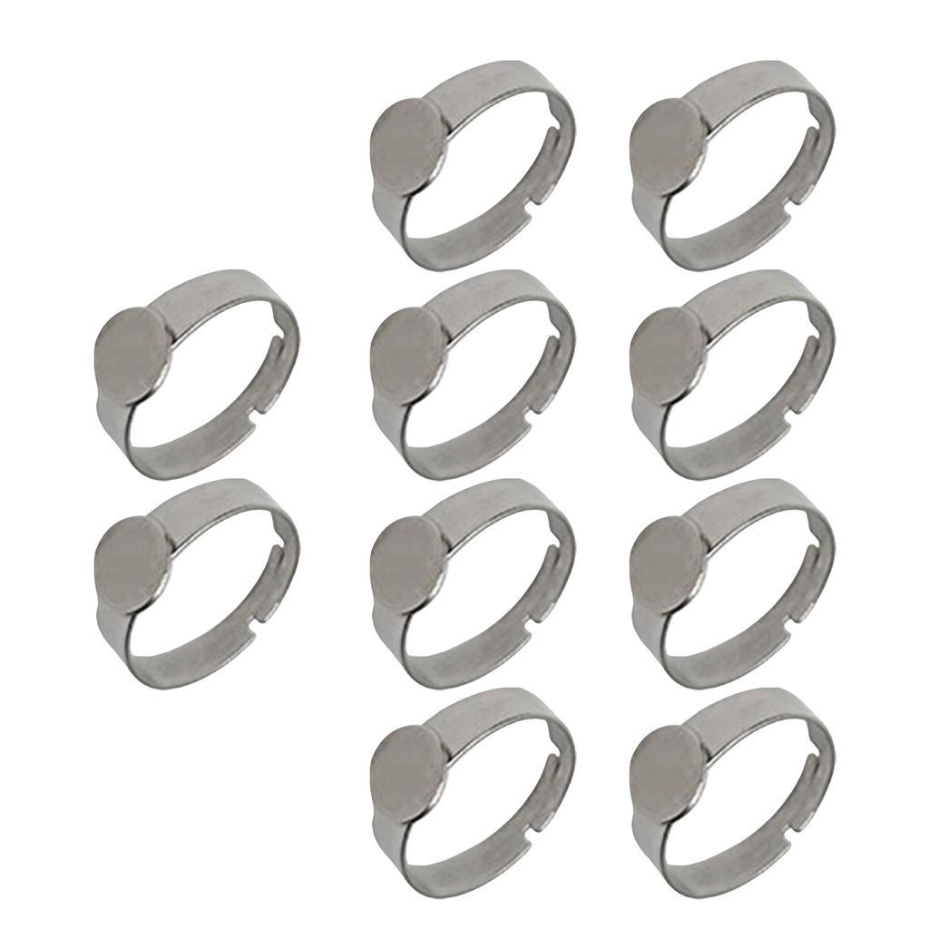 10 Stück Verstellbare Edelstahl Ringrohlinge Edelstahl Verstellbare Ringrohlinge Für DIY Schmuckliebhaber
