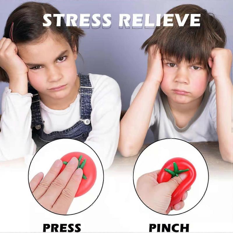 3PCS,Tomatoes Squishy Imitation Tomatoes Stress Relieve Tomato Vent Water Ball TPR Materials Most Interesting Play Tricks Relieve Pressure Soft and Co