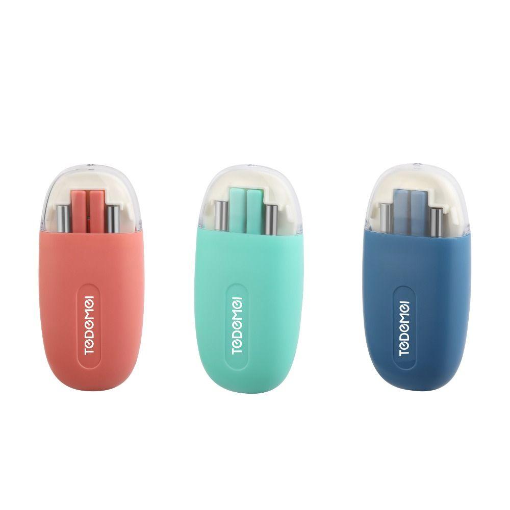 3Pcs/Set Detachable Chopstick Fork Spoon Set Student Eating Tableware  For Outdoor Travel