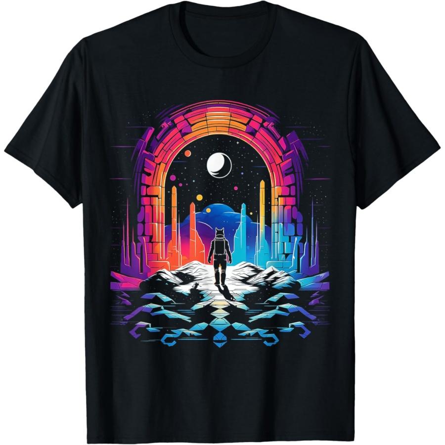 Robot Fantasy Art Nature Colorful Graphic Robot T-Shirt XXXXXL чёрный