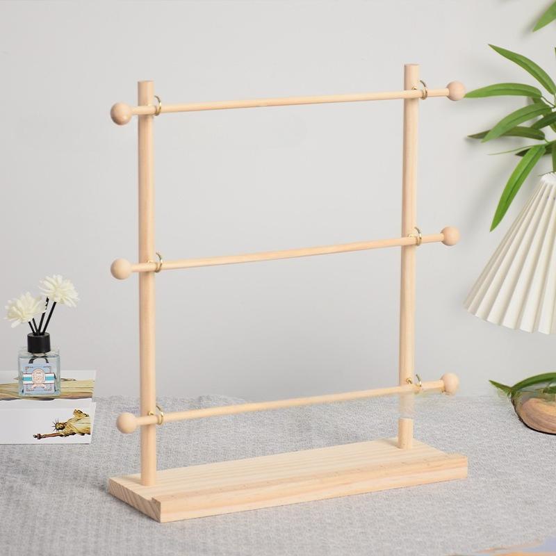 

Многослойный деревянный держатель для швейных катушек, деревянный держатель для хранения лент, складной держатель для подарочной ленты флориста L светло-серый