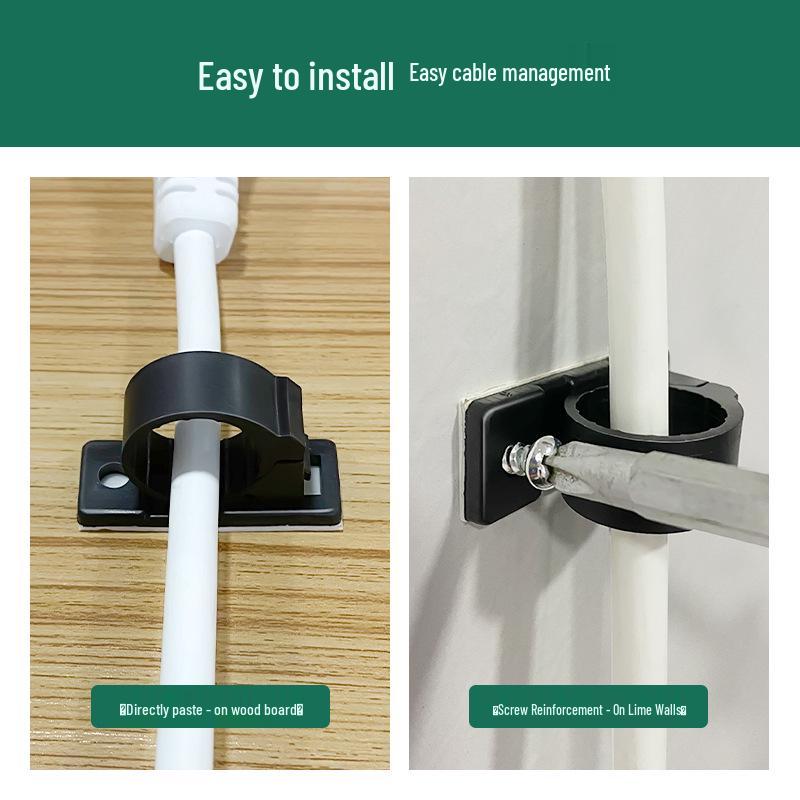 Self-Adhesive Adjustable Cable Clip Holder for Network Wire Management