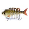 Hanlin 8cm 14.5g Esche da Pesca Multi-Articolate Affondanti Tipo Shad Wobbler Corpo Duro Swimbait Realistico Pesce Sole Bass Attrezzatura