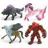 Pvc Static Model Toy Set Featuring Stunning Magma Golem Shadow Wolf Griffin Seahorse