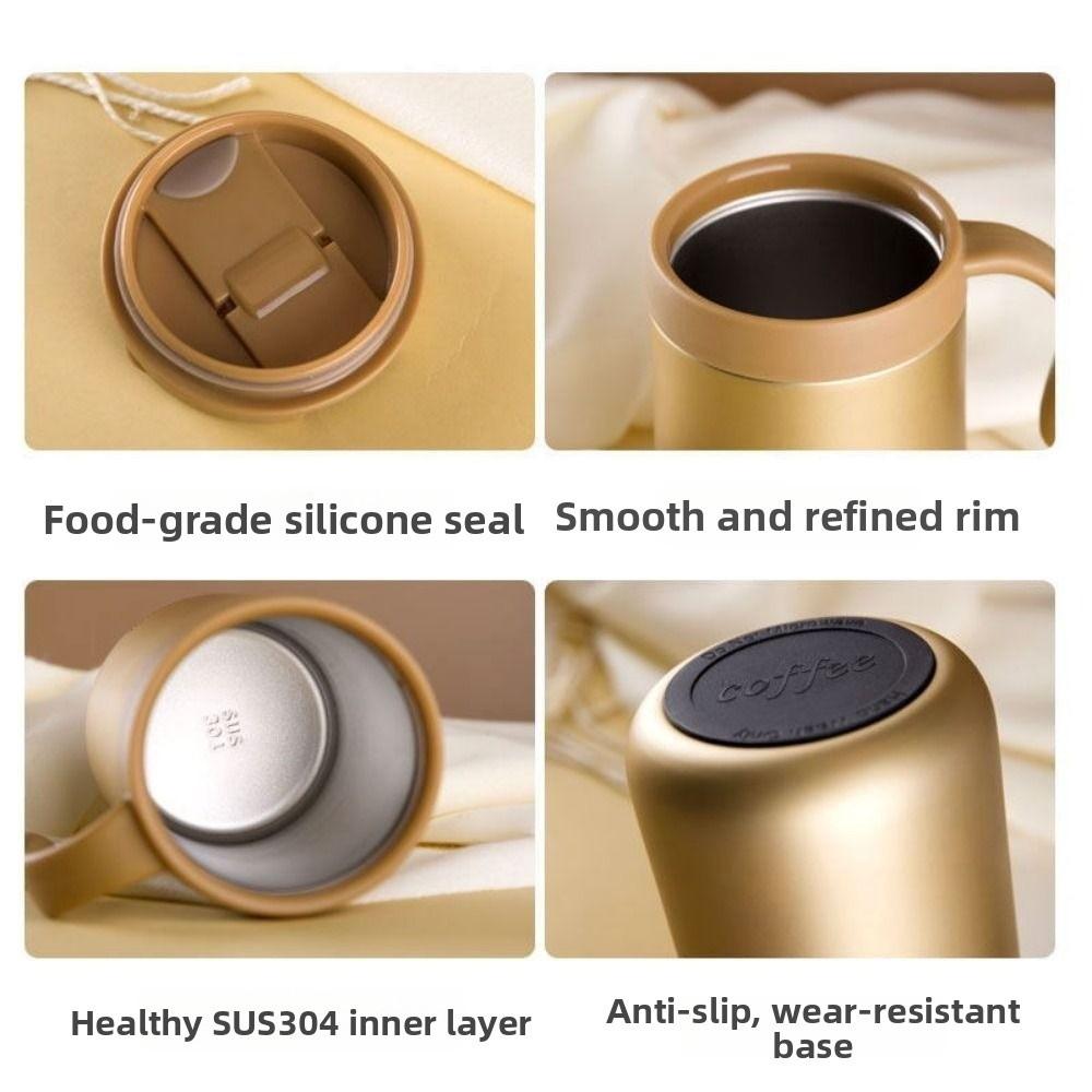 500ML Insulated Coffee Mug Double-Walled Vacuum Thermal Cup Insulated Drinking Cup  Home Use