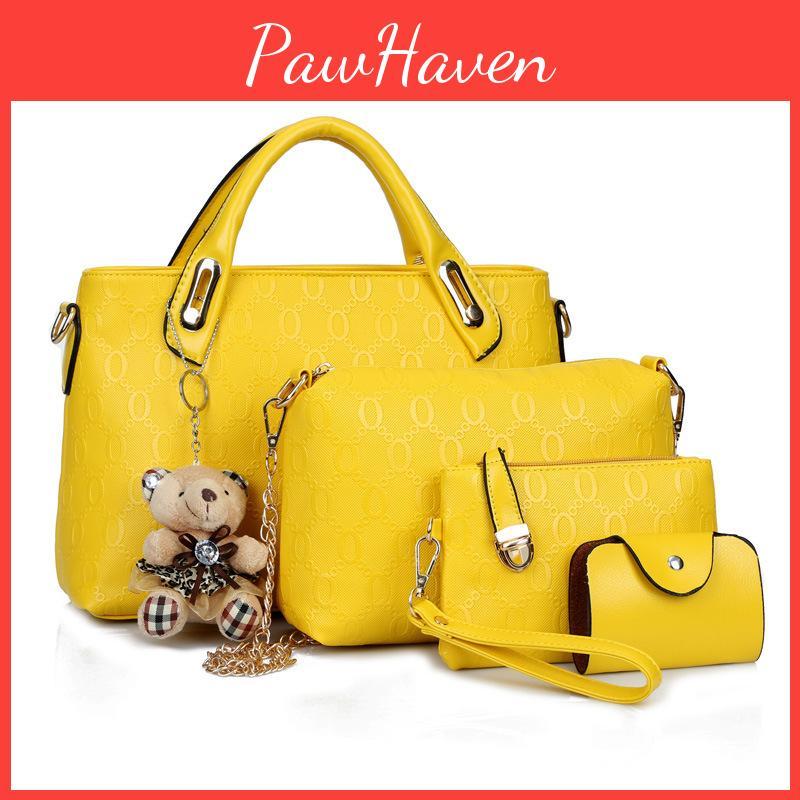 Stylish Pure Color Women Pu Leather Shoulder Bag Handbag Satchel Clutch Coin Purse