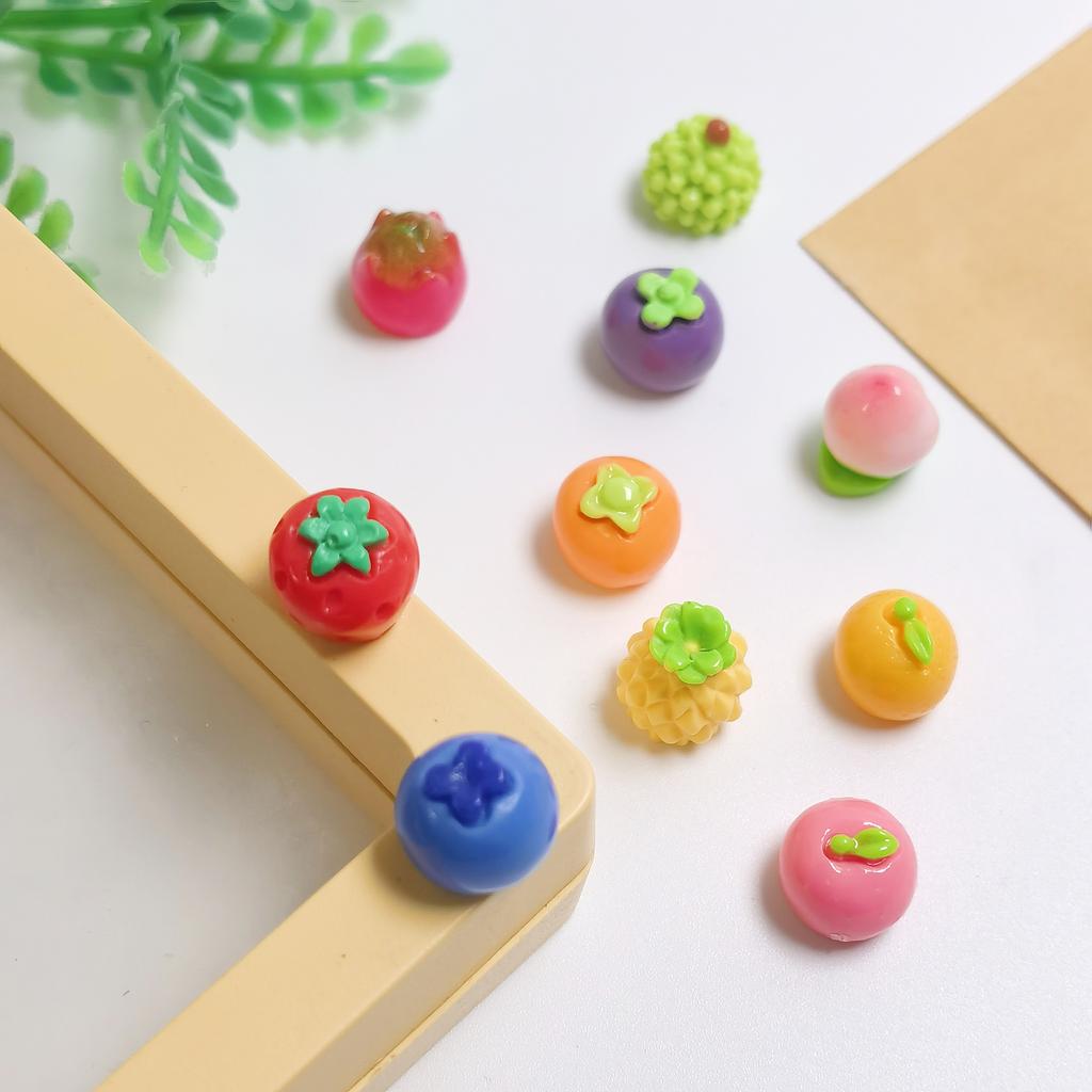 100Pcs Simulation Mini 3D Fruit Flatback Resin Cabochon for Phone Hair Accessories DIY Scrapbooking Decoration Craft
