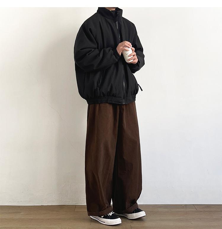 Giacca da Uomo Giapponese Retro con Collo Rialzato in Cotone - Spessa, Larga, Capospalla Invernale Neutro