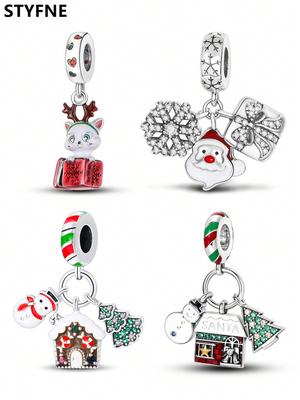 Copper Plated Original Charms Christmas Presentbeads Fit Bracelet Women'S Jewelry Gift