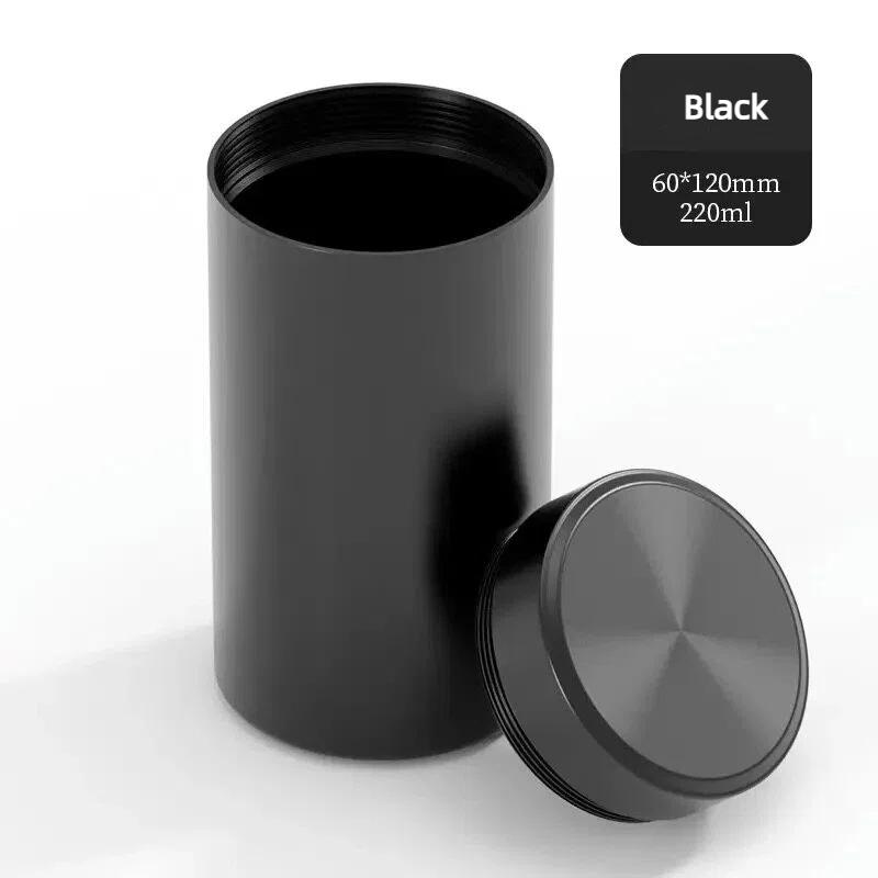 Luftdichte Geruchsdichte Teedose aus Aluminiumlegierung Mini Kräuter Vorratsbehälter Tragbarer Kaffee Aufbewahrungsbehälter Auslaufsichere Teedose