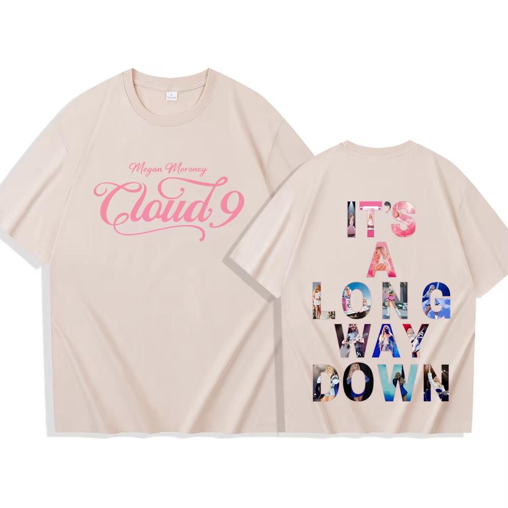Megan Moroney Cloud 9 Tour Its A Long Way Down Tshirt Men Women Harajuku Short Sleeve Oneck Casual top Gift Springsummer new