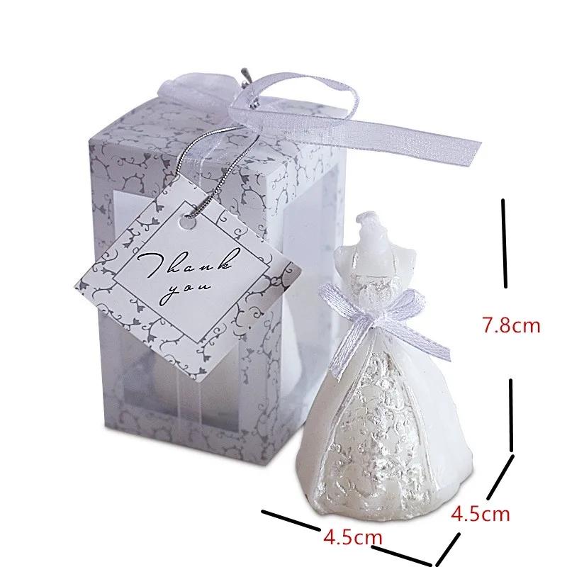 Romantic Wedding Bridal Candle Wedding Party Home Decoration Wedding Gift White Romantic Elegant Boxed Bridal Dress Design