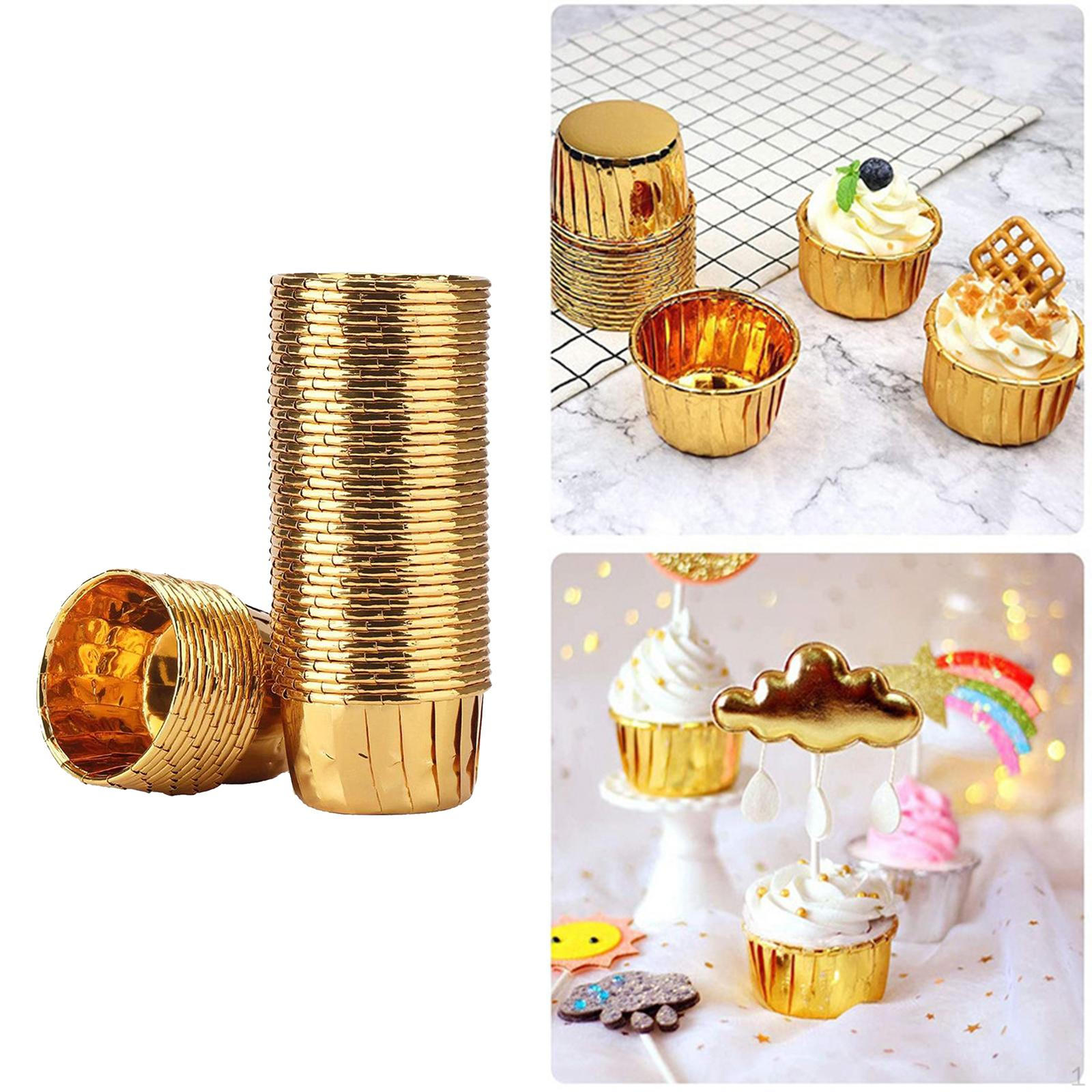 

50 шт. вкладышей для кексов, обертка для маффинов на Хэллоуин, свадьба, розовый и gold