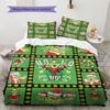 1 Stück Grinch-Muster Bettwäsche Steppdecke Set Bettbezug Kissenbezug Heimdekoration Geburtstagsgeschenk (1 Bettbezug + 2 Kissenbezüge, ohne Füllung)