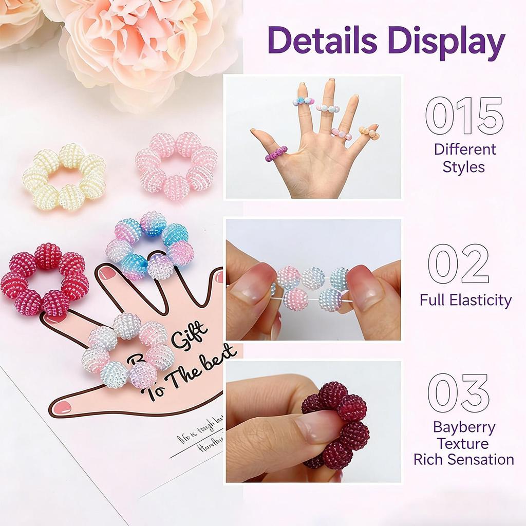 10 Stück Stressabbau Finger Angstringe für Damen Herren Verstellbar Sensorisch Stachelige Perle Entspannung Beruhigend Fidget Finger Massager