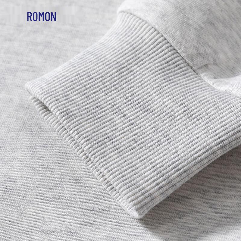 ROMON Men's Solid Round Neck Cotton Blend Long-Sleeve T-Shirt