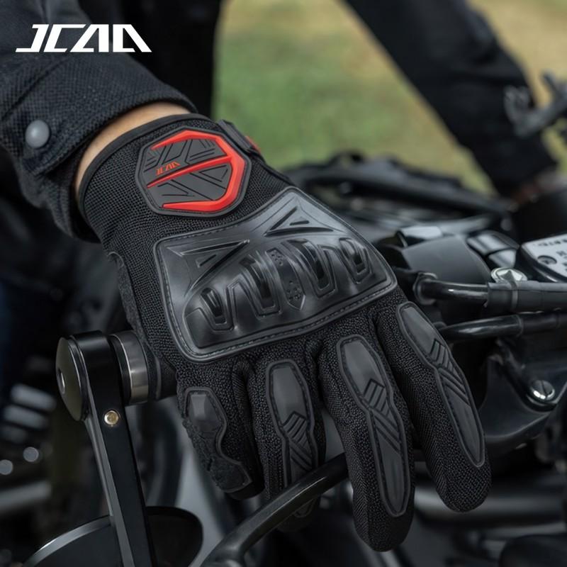 Gants de Moto Légers en Mesh Hommes Femmes - Doigts Entiers Équipement de Protection pour la Conduite Rue Tout-Terrain Trajet Quotidien