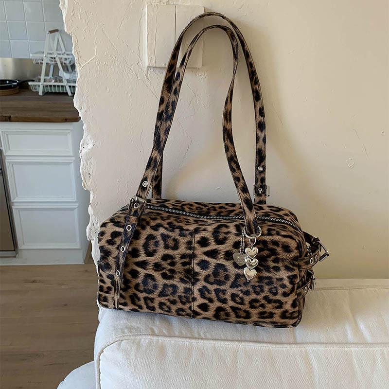 Women's Large Capacity Leopard Print Crossbody Tote - New 2025 Autumn/Winter Casual Fashion Commute Shoulder Bag.