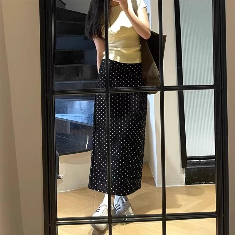 Plus Size Polka Dot High-Waisted A-Line Skirt for Women